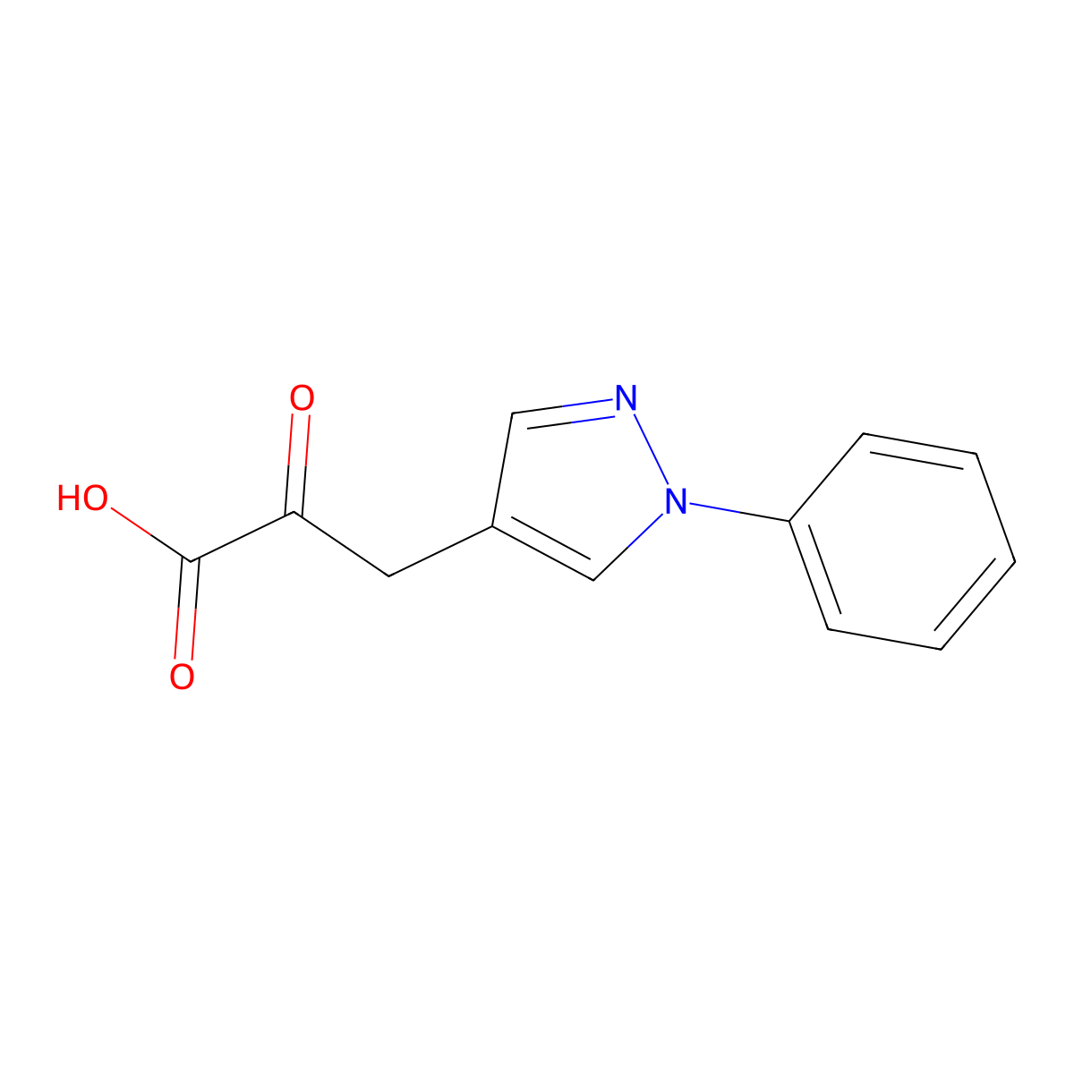 2-Oxo-3-(1-phenyl-1H-pyrazol-4-YL)propanoic acid molecular structure, CAS 1052567-31-3