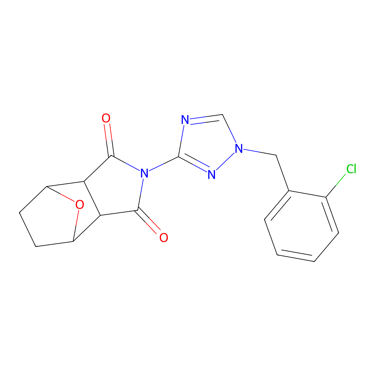2-[1-(2-chlorobenzyl)-1H-1,2,4-triazol-3-yl]hexahydro-1H-4,7-epoxyisoindole-1,3(2H)-dione molecular structure, CAS 1052567-42-6