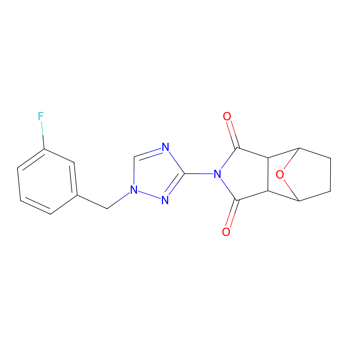2-[1-(3-fluorobenzyl)-1H-1,2,4-triazol-3-yl]hexahydro-1H-4,7-epoxyisoindole-1,3(2H)-dione molecular structure, CAS 1052567-56-2