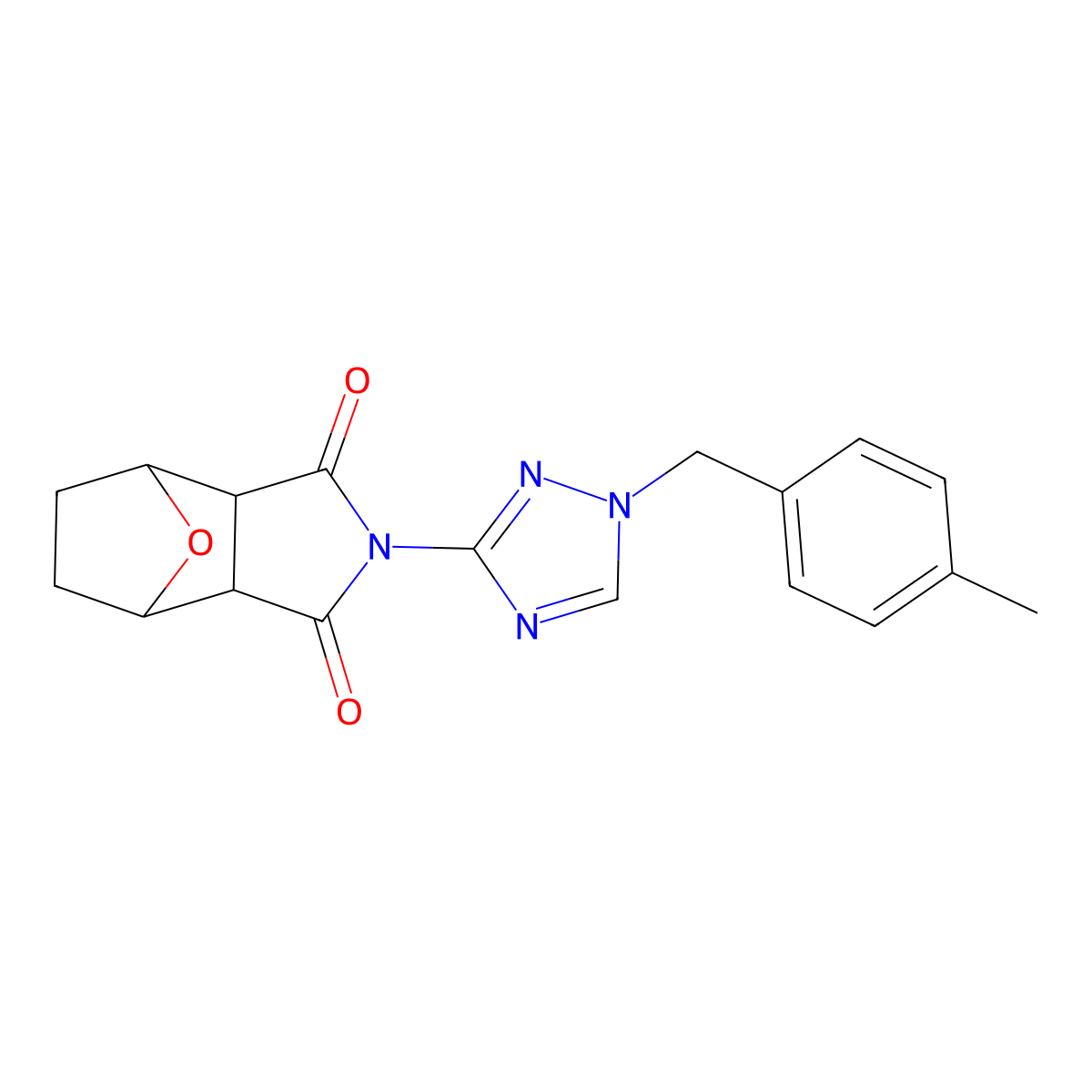 2-[1-(4-methylbenzyl)-1H-1,2,4-triazol-3-yl]hexahydro-1H-4,7-epoxyisoindole-1,3(2H)-dione molecular structure, CAS 1052567-77-7
