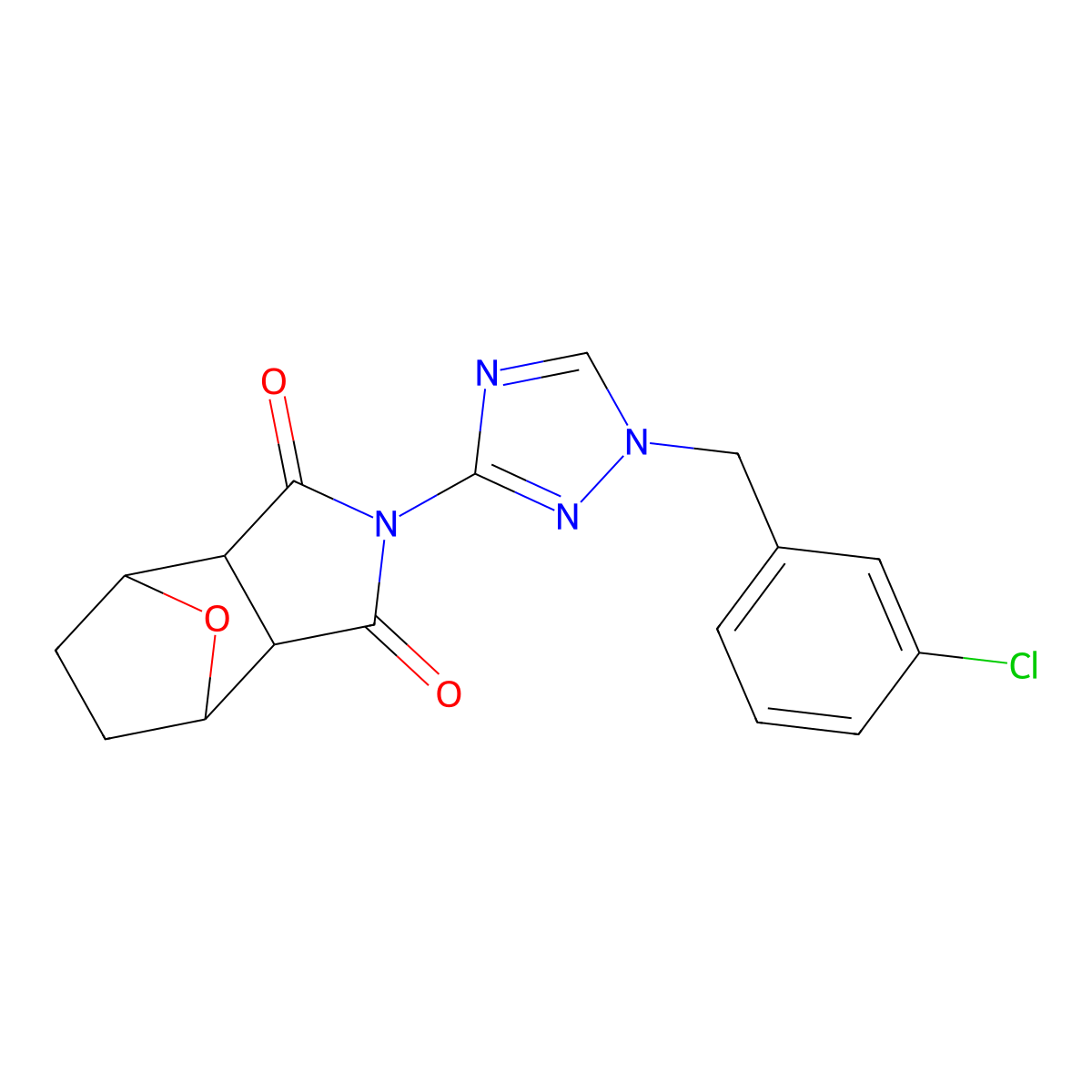 2-[1-(3-chlorobenzyl)-1H-1,2,4-triazol-3-yl]hexahydro-1H-4,7-epoxyisoindole-1,3(2H)-dione molecular structure, CAS 1052568-18-9