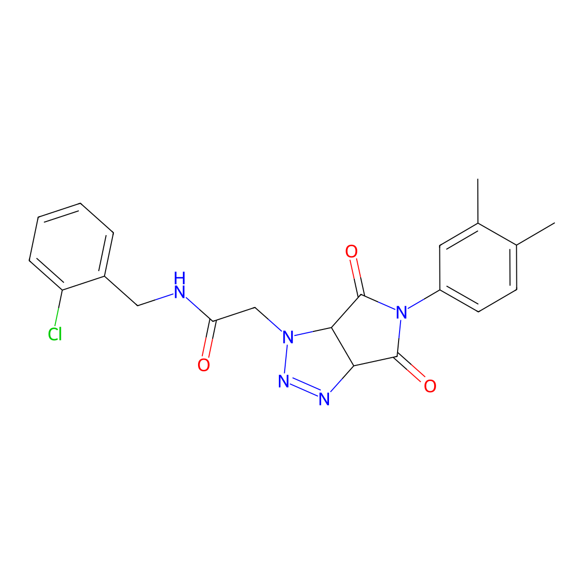 N-(2-chlorobenzyl)-2-[5-(3,4-dimethylphenyl)-4,6-dioxo-4,5,6,6a-tetrahydropyrrolo[3,4-d][1,2,3]triazol-1(3aH)-yl]acetamide molecular structure, CAS 1052568-78-1