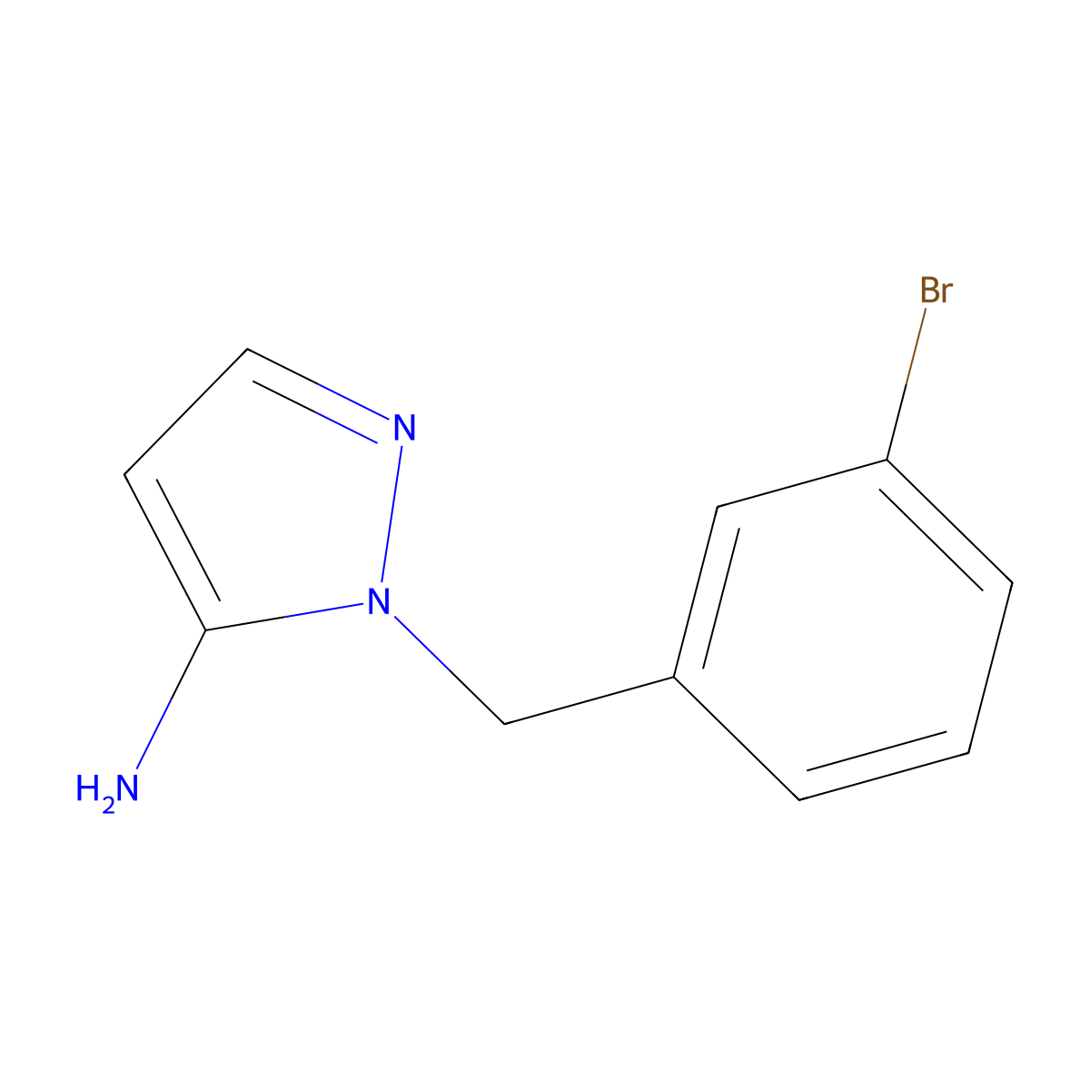 1-(3-Bromobenzyl)-1H-pyrazol-5-amine molecular structure, CAS 1052569-75-1