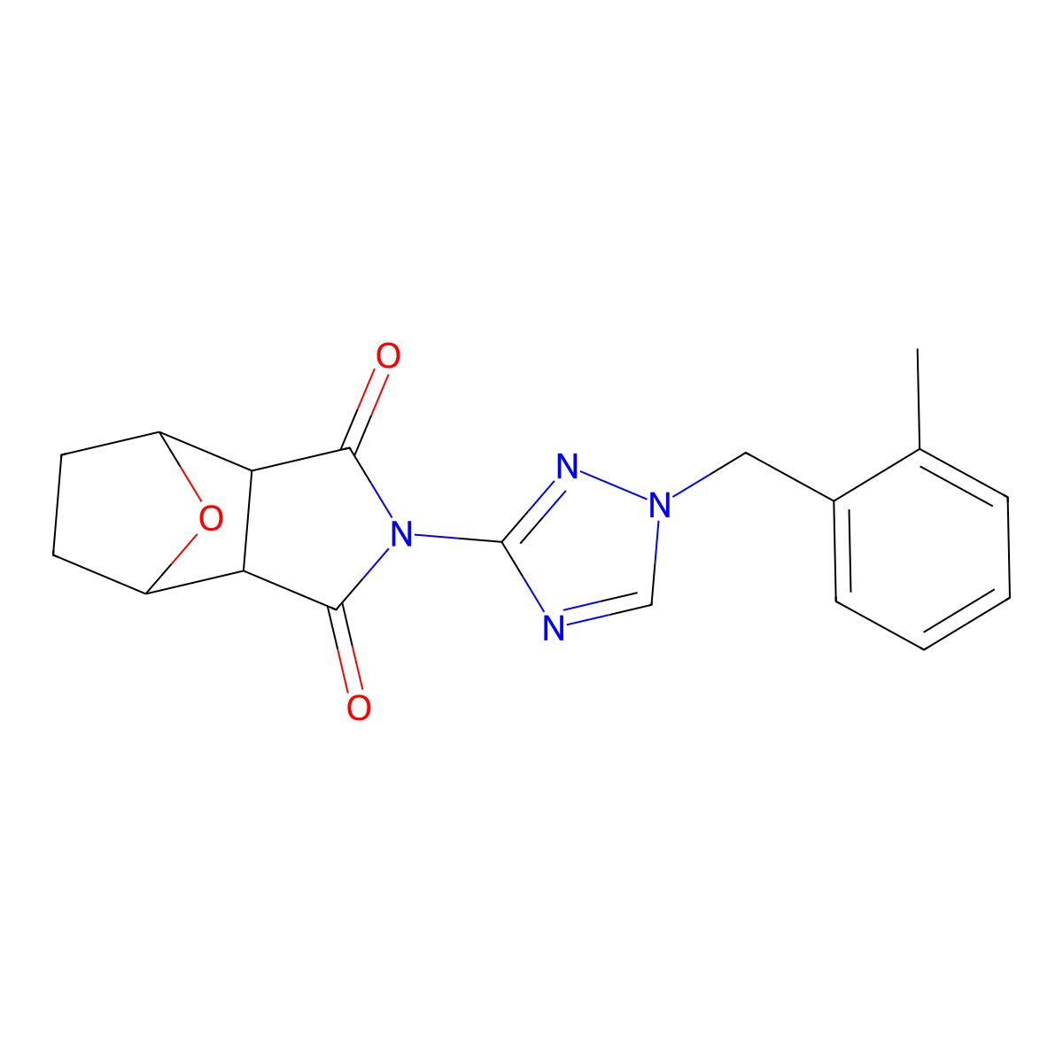 2-[1-(2-methylbenzyl)-1H-1,2,4-triazol-3-yl]hexahydro-1H-4,7-epoxyisoindole-1,3(2H)-dione molecular structure, CAS 1052570-22-5
