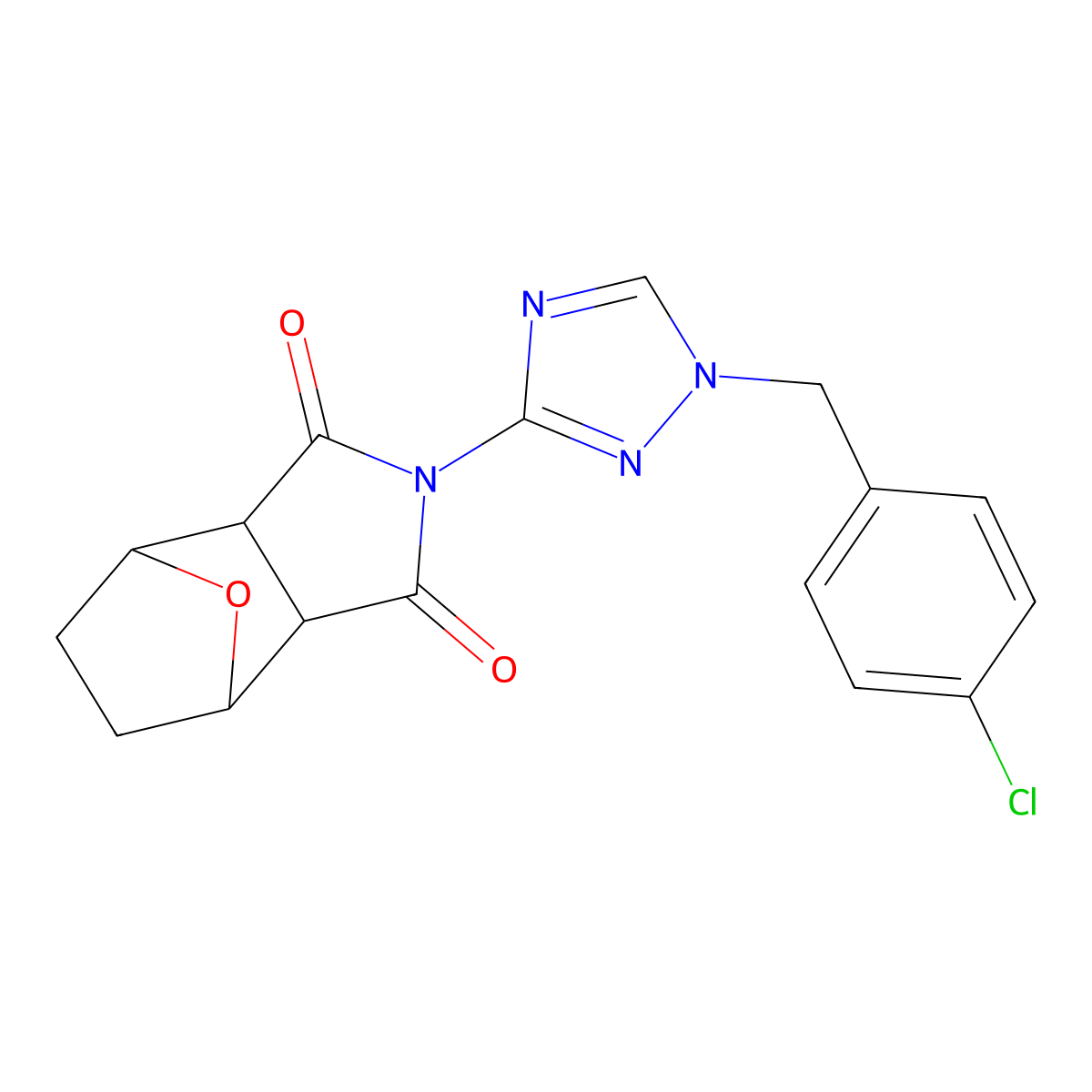 2-[1-(4-chlorobenzyl)-1H-1,2,4-triazol-3-yl]hexahydro-1H-4,7-epoxyisoindole-1,3(2H)-dione molecular structure, CAS 1052571-57-9