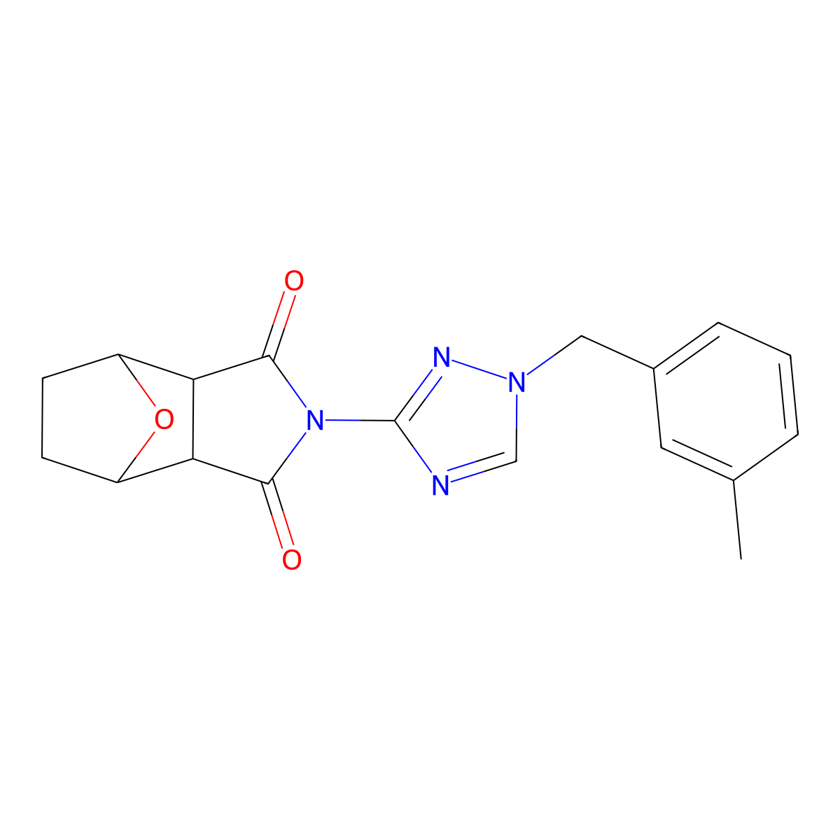 2-[1-(3-methylbenzyl)-1H-1,2,4-triazol-3-yl]hexahydro-1H-4,7-epoxyisoindole-1,3(2H)-dione molecular structure, CAS 1052572-50-5