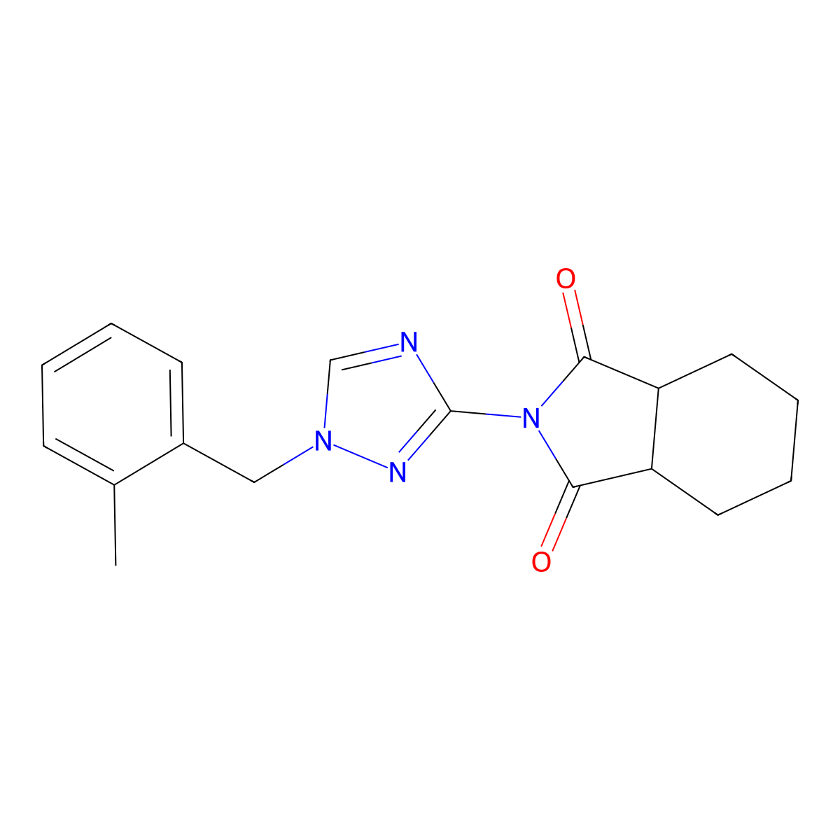 (3aR,7aS)-2-[1-(2-methylbenzyl)-1H-1,2,4-triazol-3-yl]hexahydro-1H-isoindole-1,3(2H)-dione molecular structure, CAS 1052573-73-5