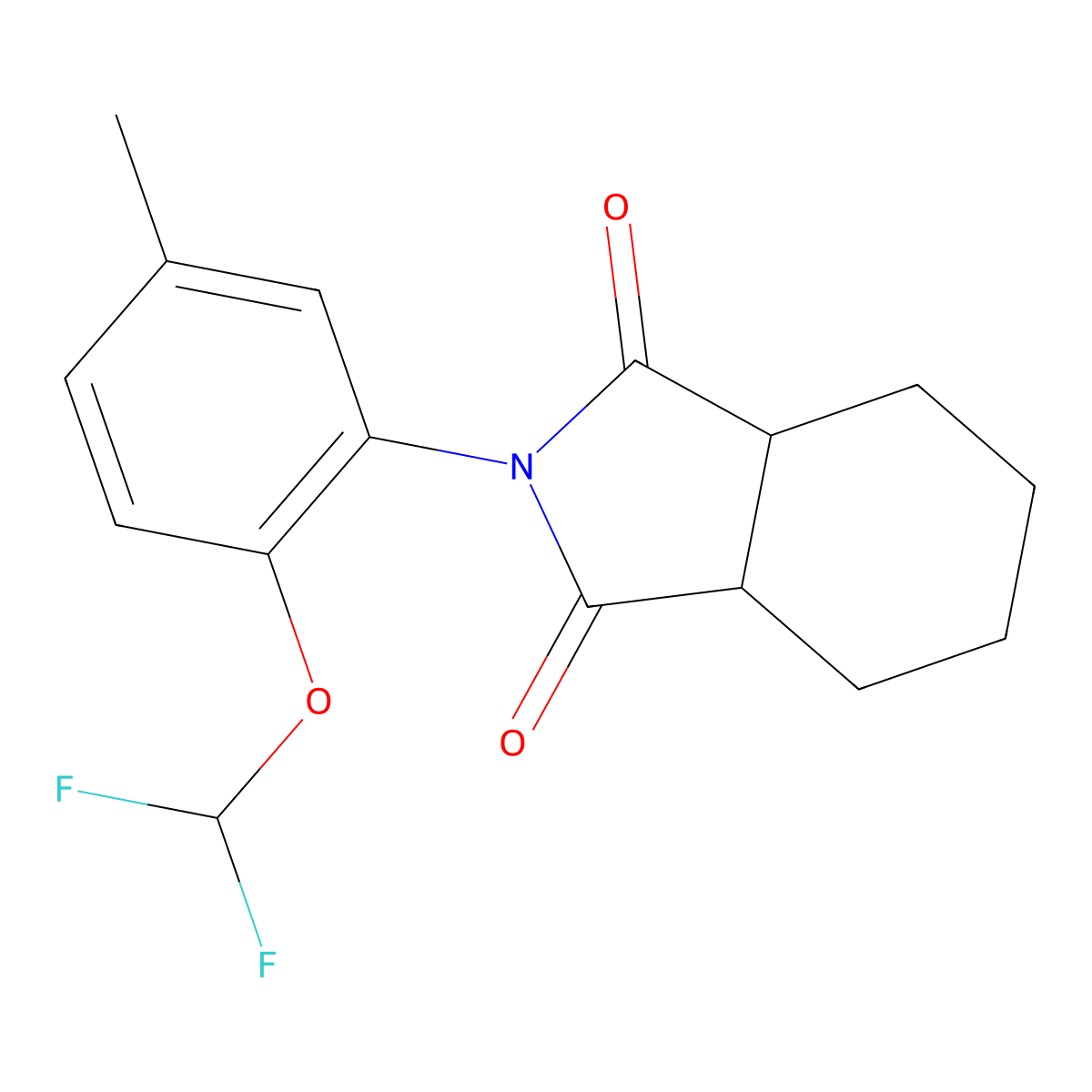 (3aR,7aS)-2-[2-(difluoromethoxy)-5-methylphenyl]hexahydro-1H-isoindole-1,3(2H)-dione molecular structure, CAS 1052575-75-3