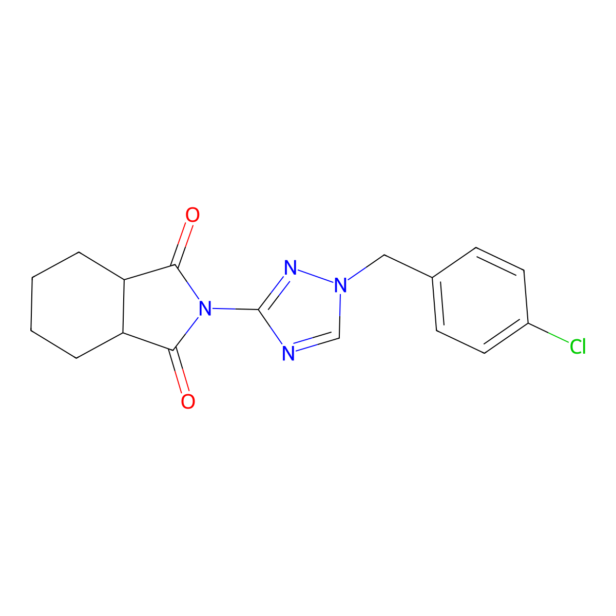 (3aR,7aS)-2-[1-(4-chlorobenzyl)-1H-1,2,4-triazol-3-yl]hexahydro-1H-isoindole-1,3(2H)-dione molecular structure, CAS 1052576-02-9