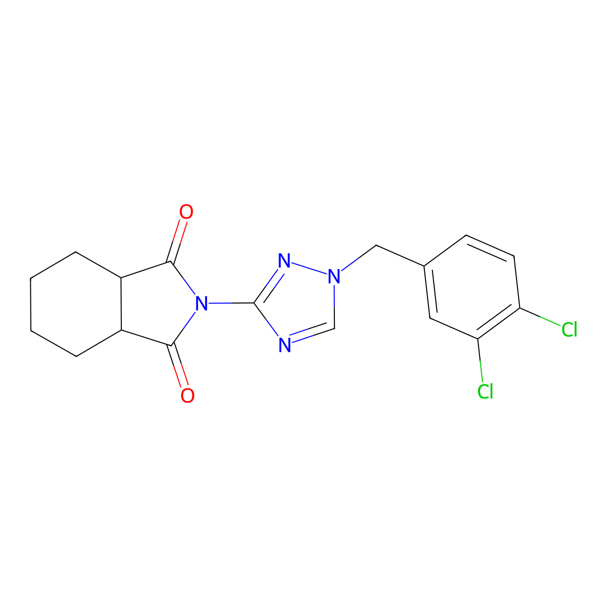 (3aR,7aS)-2-[1-(3,4-dichlorobenzyl)-1H-1,2,4-triazol-3-yl]hexahydro-1H-isoindole-1,3(2H)-dione molecular structure, CAS 1052576-79-0