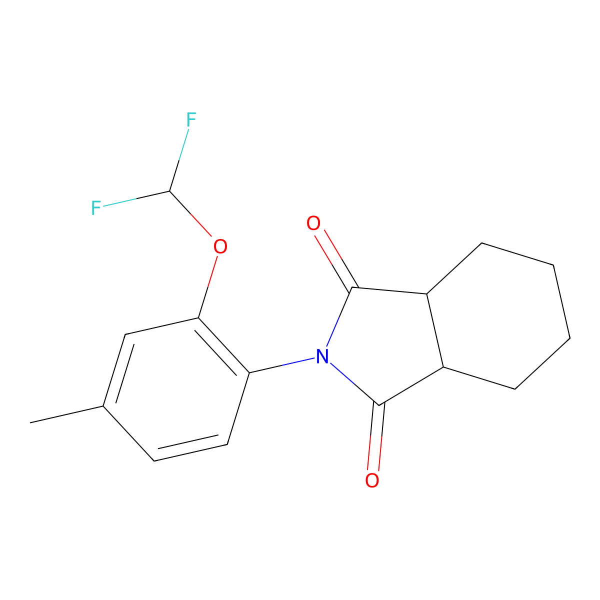 (3aR,7aS)-2-[2-(difluoromethoxy)-4-methylphenyl]hexahydro-1H-isoindole-1,3(2H)-dione molecular structure, CAS 1052576-92-7