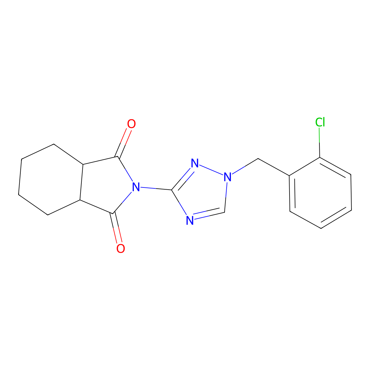 (3aR,7aS)-2-[1-(2-chlorobenzyl)-1H-1,2,4-triazol-3-yl]hexahydro-1H-isoindole-1,3(2H)-dione molecular structure, CAS 1052577-95-3