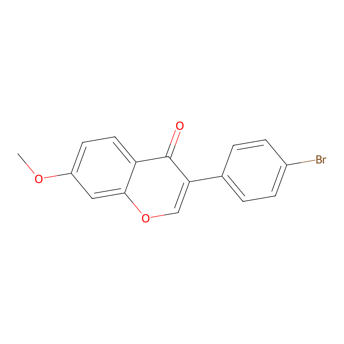 3-(4-Bromophenyl)-7-methoxychromen-4-one molecular structure, CAS 105258-03-5