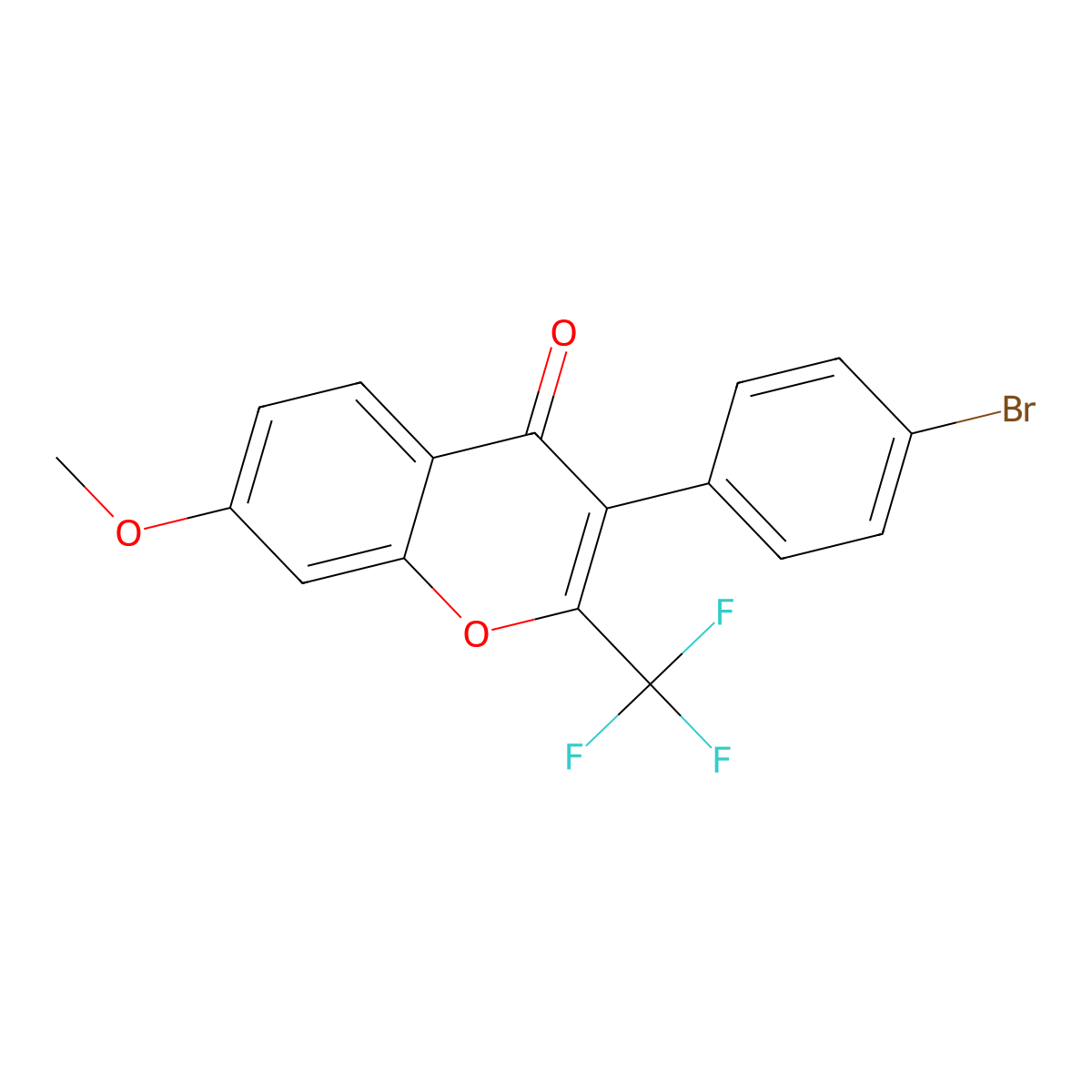 3-(4-Bromophenyl)-7-methoxy-2-(trifluoromethyl)chromen-4-one molecular structure, CAS 105258-07-9