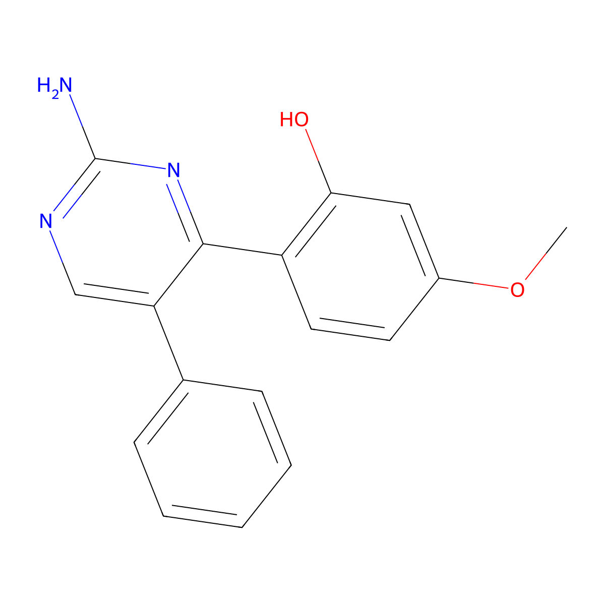 2-(2-Amino-5-phenylpyrimidin-4-yl)-5-methoxyphenol molecular structure, CAS 105258-11-5