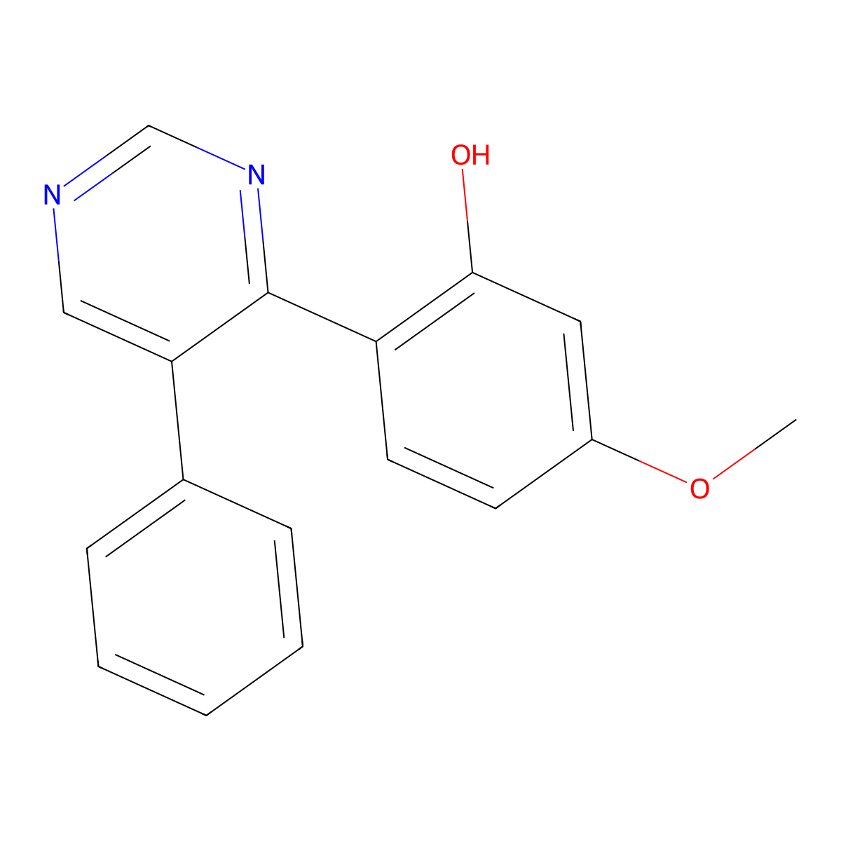 5-Methoxy-2-(5-phenylpyrimidin-4-yl)phenol molecular structure, CAS 105258-25-1