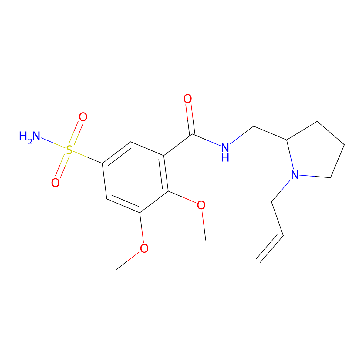 Veralipride molecular structure, CAS 105258-80-8