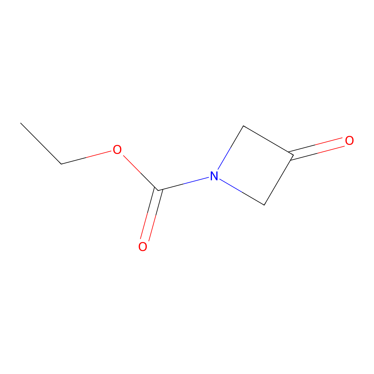 Ethyl 3-oxoazetidine-1-carboxylate molecular structure, CAS 105258-88-6