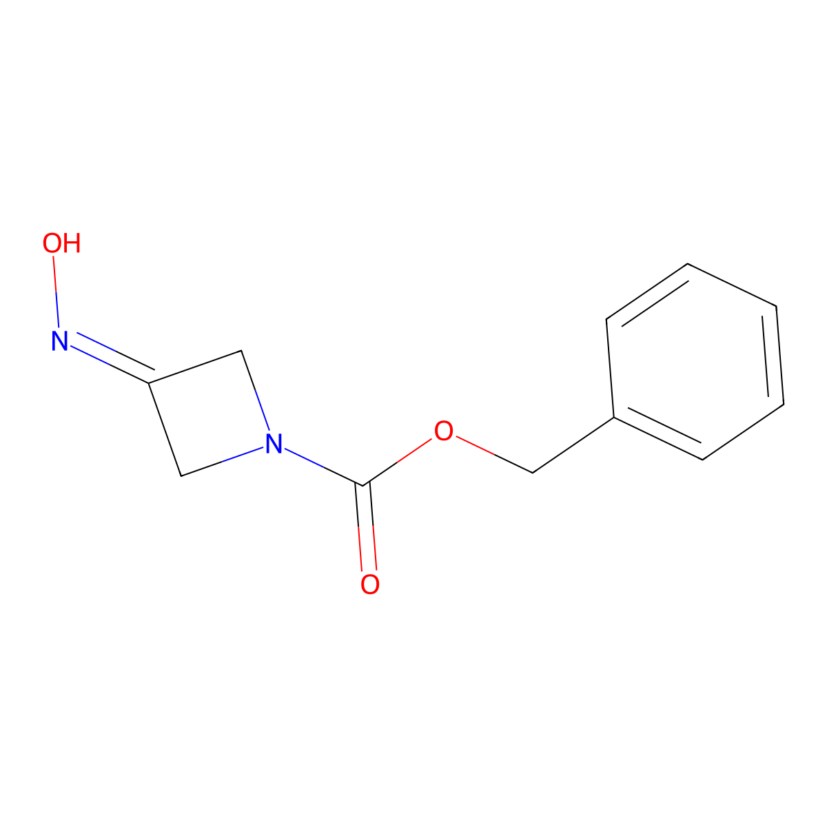 Benzyl 3-(hydroxyimino)azetidine-1-carboxylate molecular structure, CAS 105258-94-4