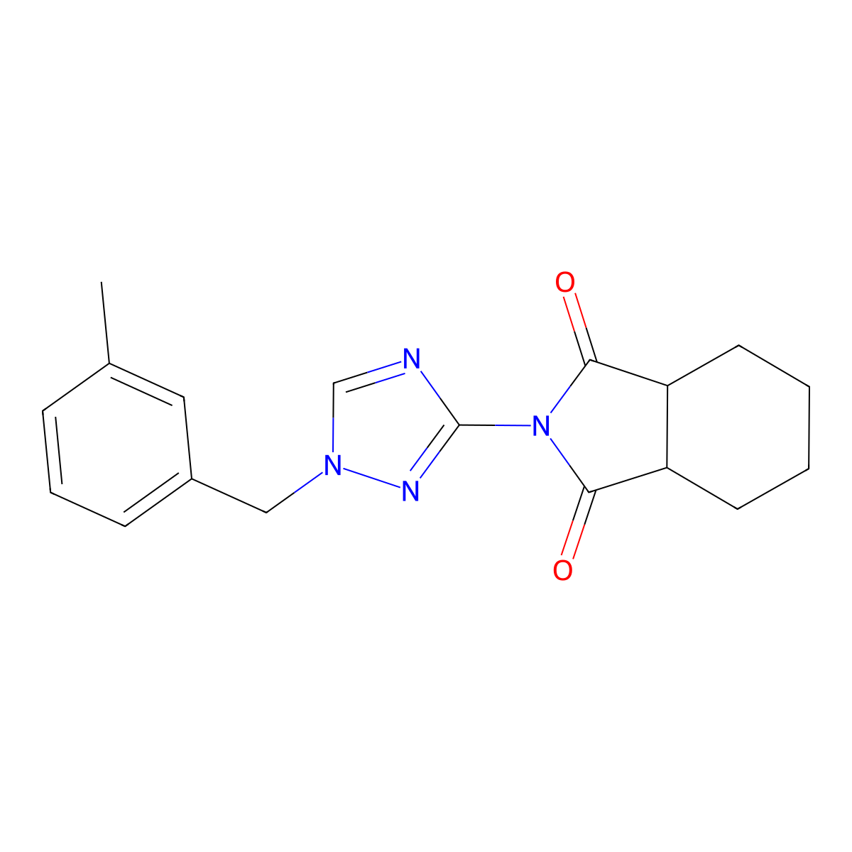 (3aR,7aS)-2-[1-(3-methylbenzyl)-1H-1,2,4-triazol-3-yl]hexahydro-1H-isoindole-1,3(2H)-dione molecular structure, CAS 1052581-49-3