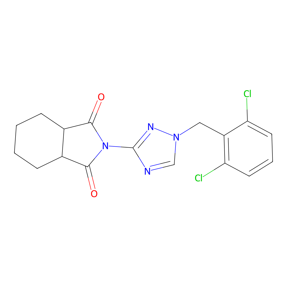 (3aR,7aS)-2-[1-(2,6-dichlorobenzyl)-1H-1,2,4-triazol-3-yl]hexahydro-1H-isoindole-1,3(2H)-dione molecular structure, CAS 1052581-63-1