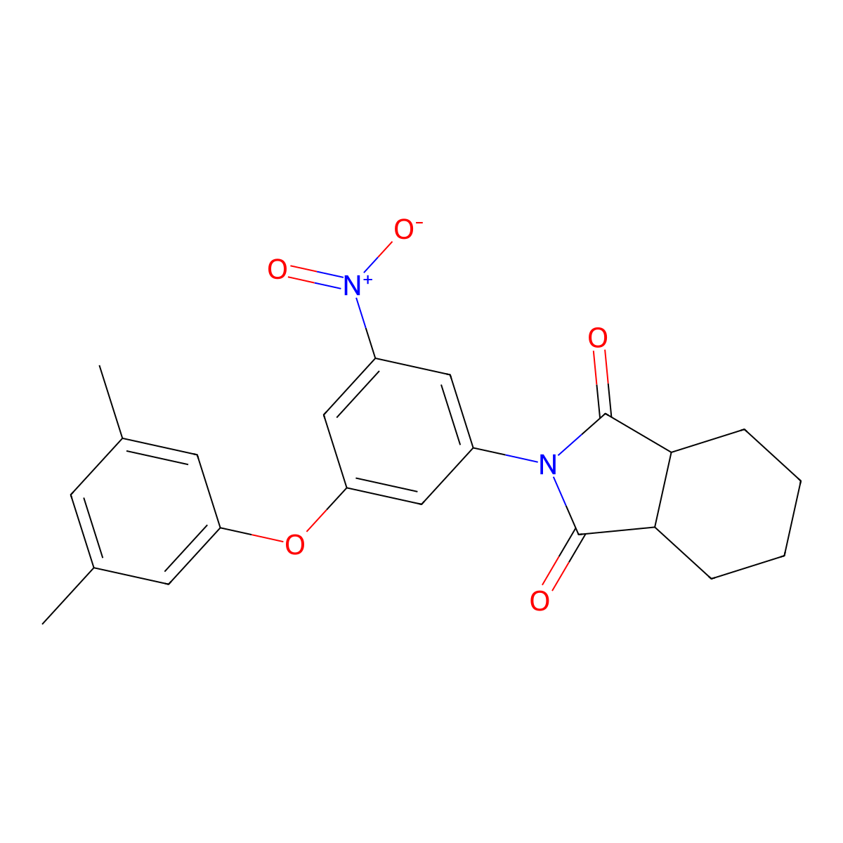 (3aR,7aS)-2-[3-(3,5-dimethylphenoxy)-5-nitrophenyl]hexahydro-1H-isoindole-1,3(2H)-dione molecular structure, CAS 1052581-85-7