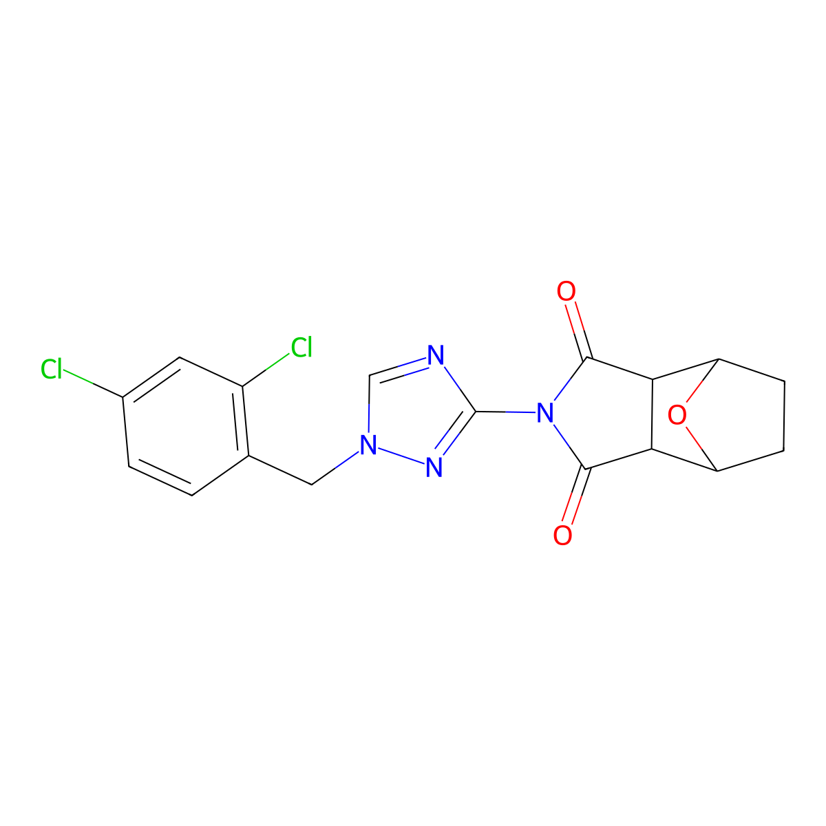 2-[1-(2,4-dichlorobenzyl)-1H-1,2,4-triazol-3-yl]hexahydro-1H-4,7-epoxyisoindole-1,3(2H)-dione molecular structure, CAS 1052585-01-9