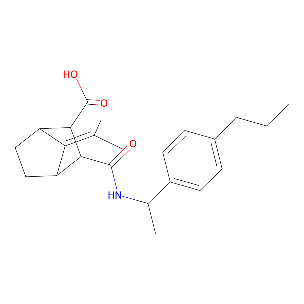 7-(1-Methylethylidene)-3-({[1-(4-propylphenyl)ethyl]amino}carbonyl)bicyclo[2.2.1]heptane-2-carboxylic acid molecular structure, CAS 1052586-31-8