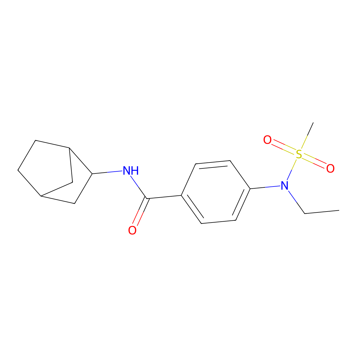 N-(bicyclo[2.2.1]hept-2-yl)-4-[ethyl(methylsulfonyl)amino]benzamide molecular structure, CAS 1052587-24-2