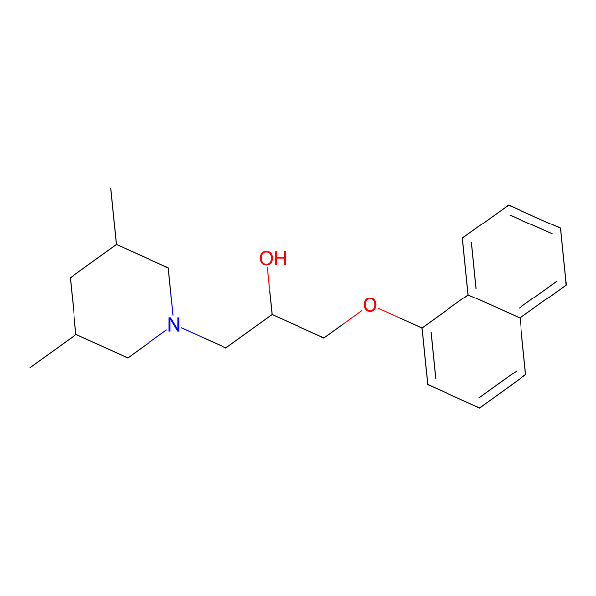 1-(3,5-Dimethylpiperidyl)-3-naphthyloxypropan-2-ol molecular structure, CAS 1052587-41-3