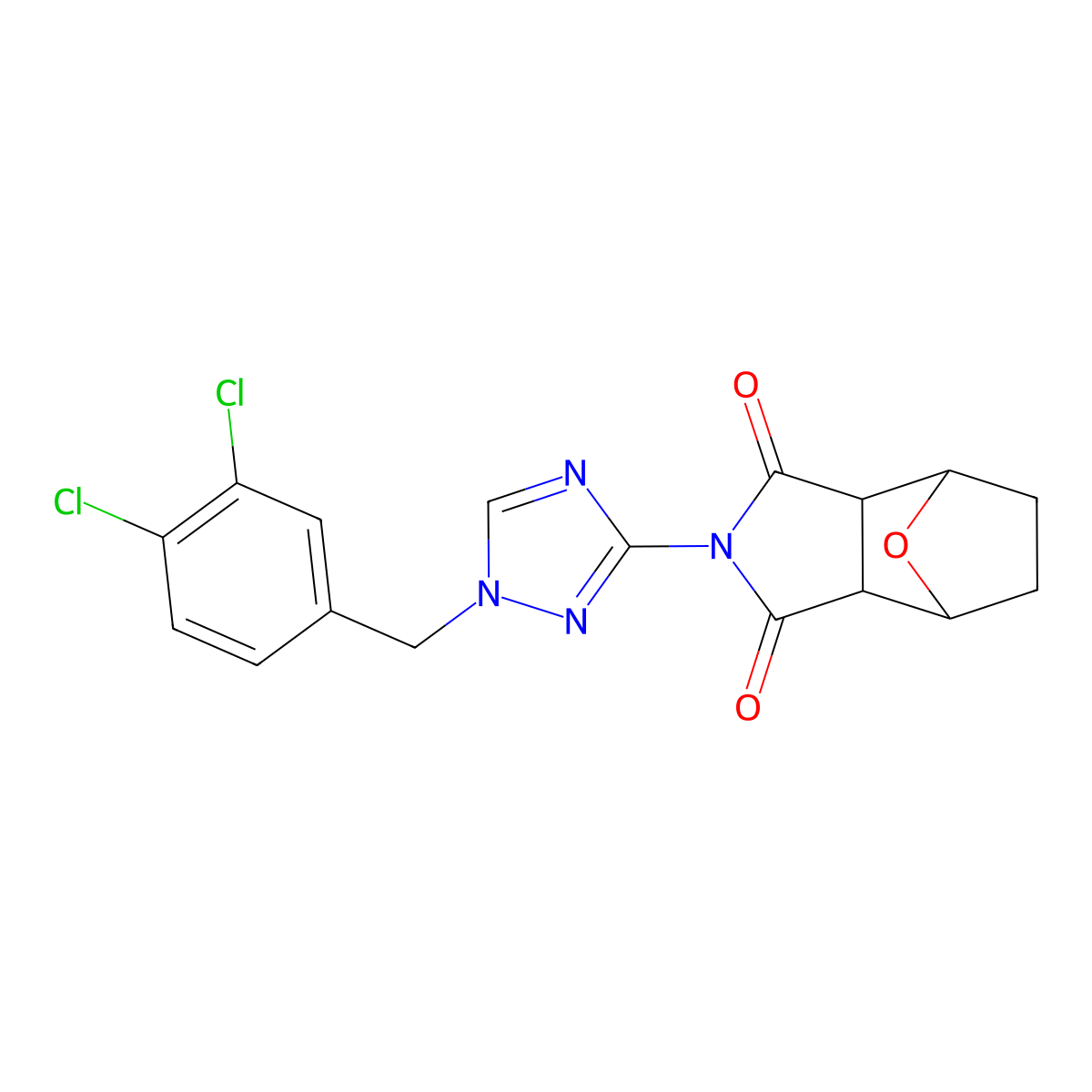 2-[1-(3,4-dichlorobenzyl)-1H-1,2,4-triazol-3-yl]hexahydro-1H-4,7-epoxyisoindole-1,3(2H)-dione molecular structure, CAS 1052588-28-9