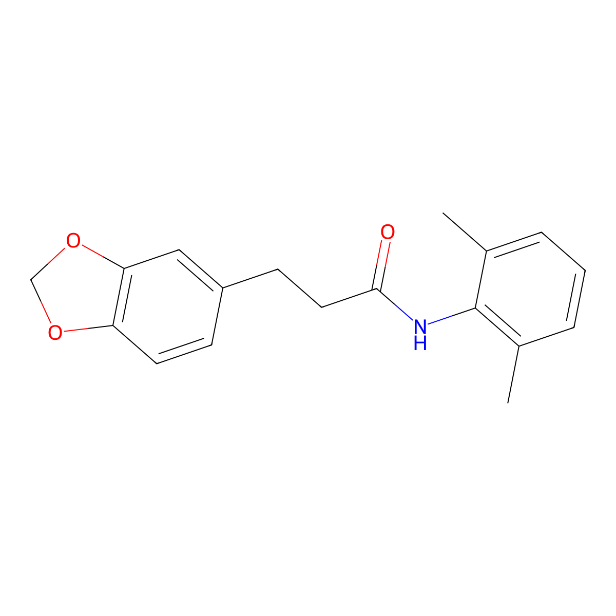 3-(1,3-benzodioxol-5-yl)-N-(2,6-dimethylphenyl)propanamide molecular structure, CAS 1052592-35-4