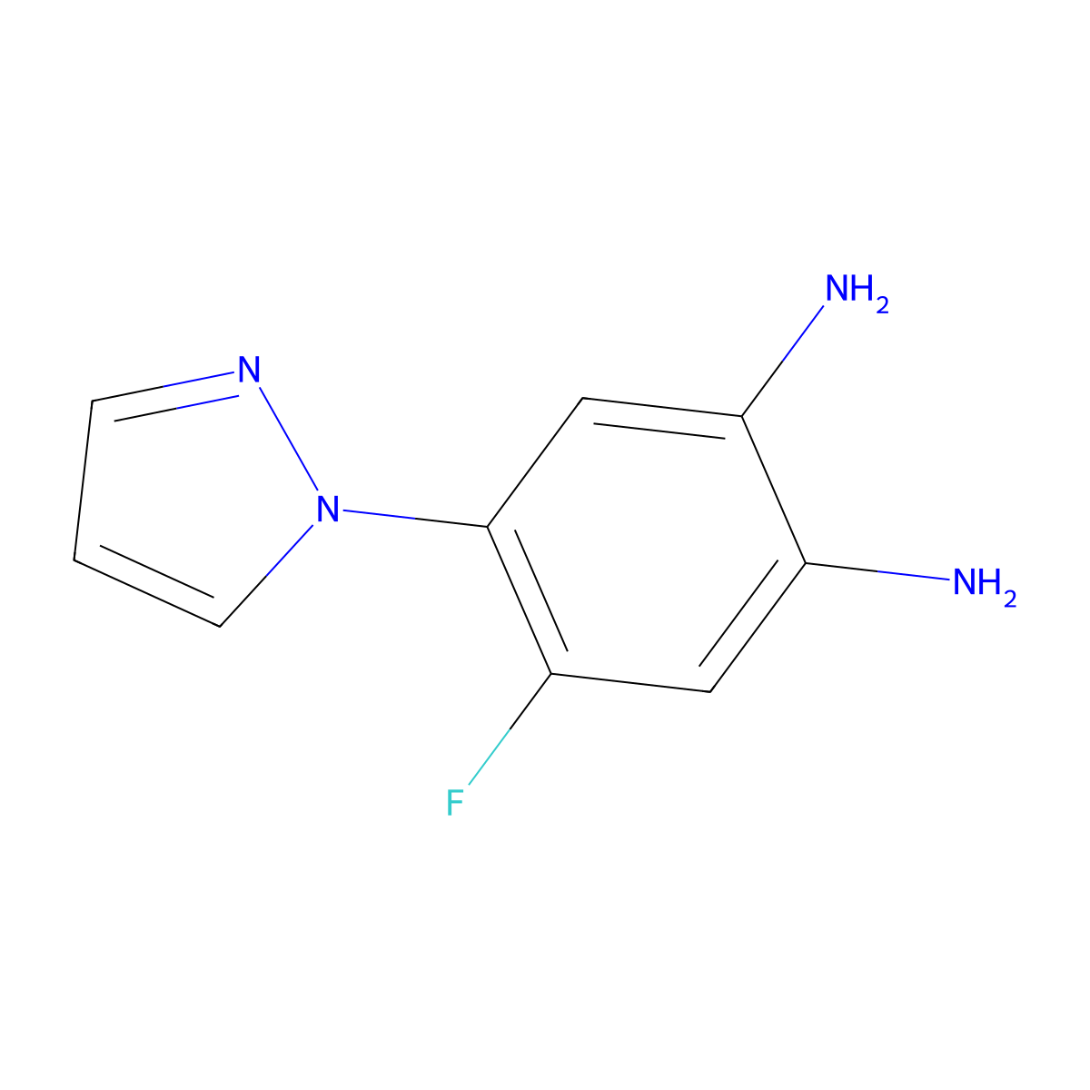 4-fluoro-5-(1H-pyrazol-1-yl)benzene-1,2-diamine molecular structure, CAS 1052598-93-2