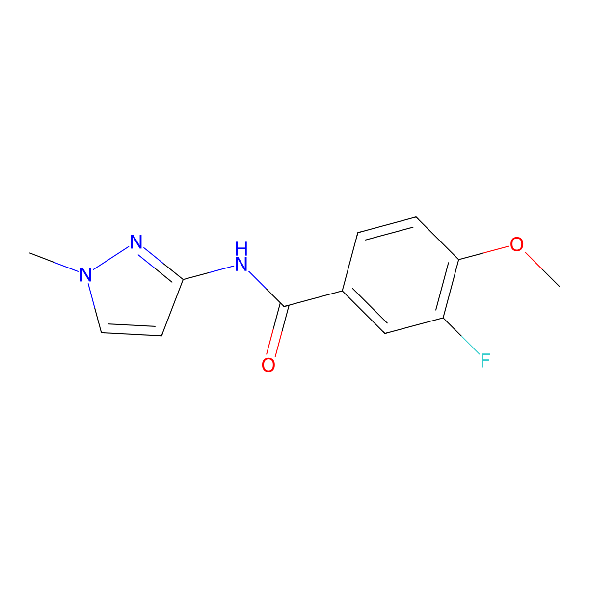 3-fluoro-4-methoxy-N-(1-methylpyrazol-3-yl)benzamide molecular structure, CAS 1052599-74-2