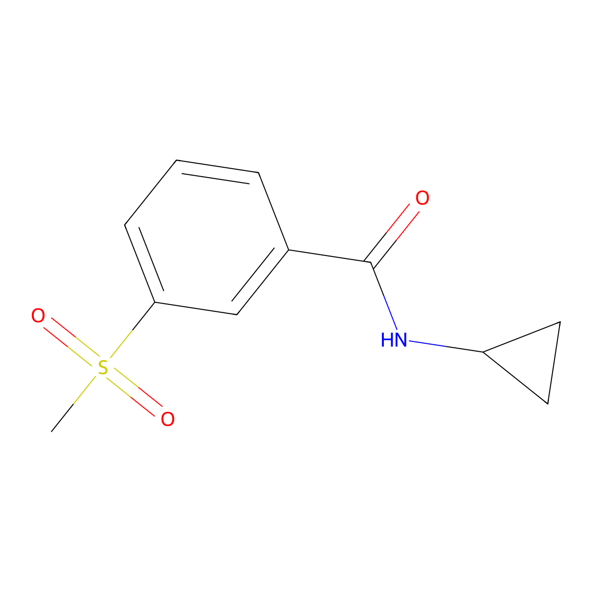N-Cyclopropyl-3-(methylsulfonyl)benzamide molecular structure, CAS 1052601-79-2