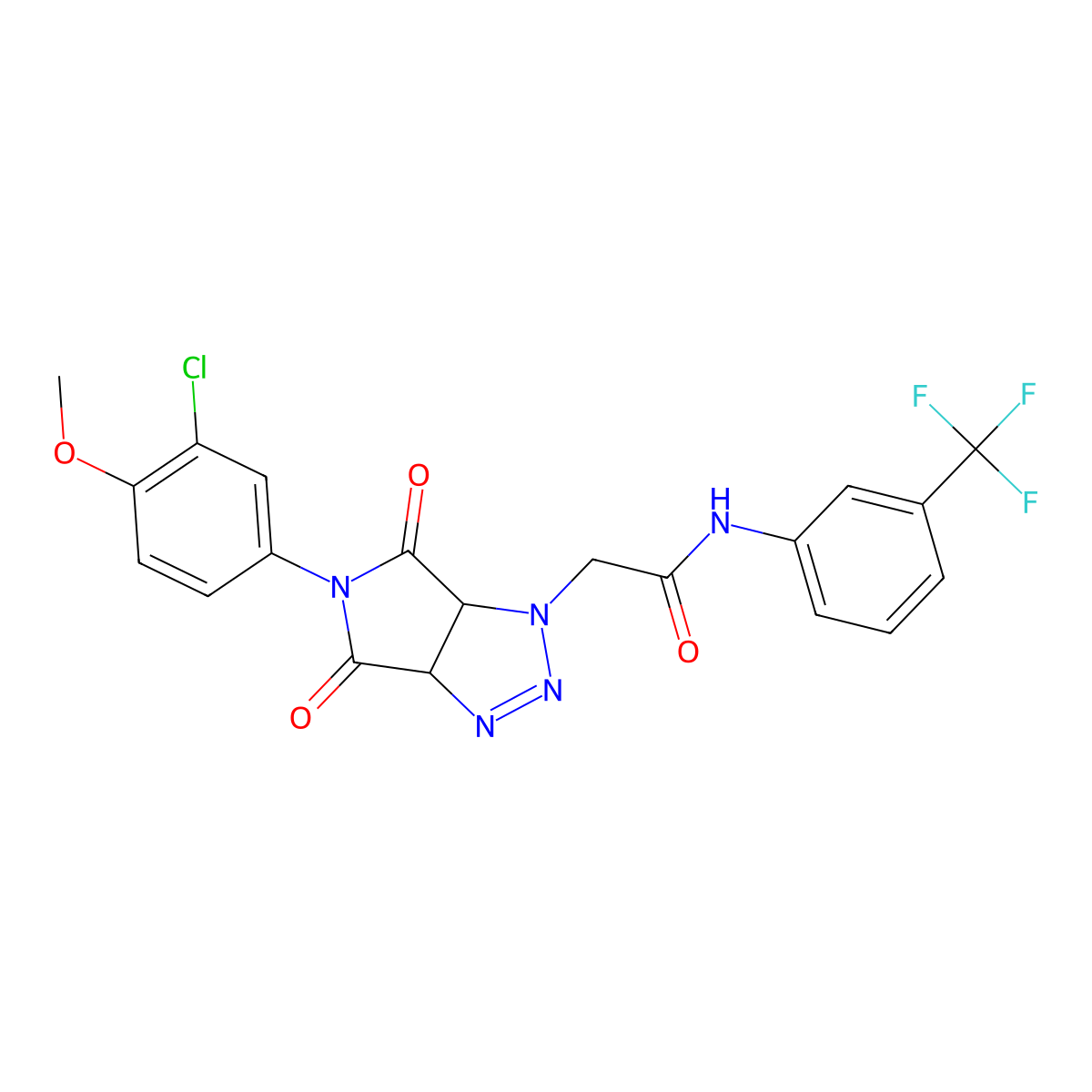 2-[5-(3-chloro-4-methoxyphenyl)-4,6-dioxo-4,5,6,6a-tetrahydropyrrolo[3,4-d][1,2,3]triazol-1(3aH)-yl]-N-[3-(trifluoromethyl)phenyl]acetamide molecular structure, CAS 1052603-06-1