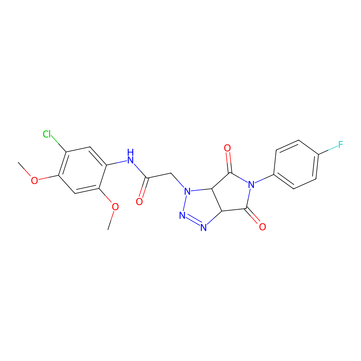 N-(5-chloro-2,4-dimethoxyphenyl)-2-(5-(4-fluorophenyl)-4,6-dioxo-4,5,6,6a-tetrahydropyrrolo[3,4-d][1,2,3]triazol-1(3aH)-yl)acetamide molecular structure, CAS 1052603-27-6