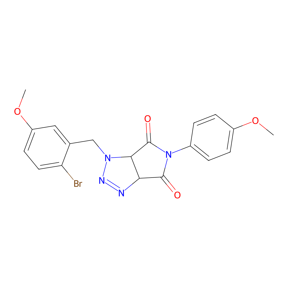 1-(2-bromo-5-methoxybenzyl)-5-(4-methoxyphenyl)-1,6a-dihydropyrrolo[3,4-d][1,2,3]triazole-4,6(3aH,5H)-dione molecular structure, CAS 1052603-53-8