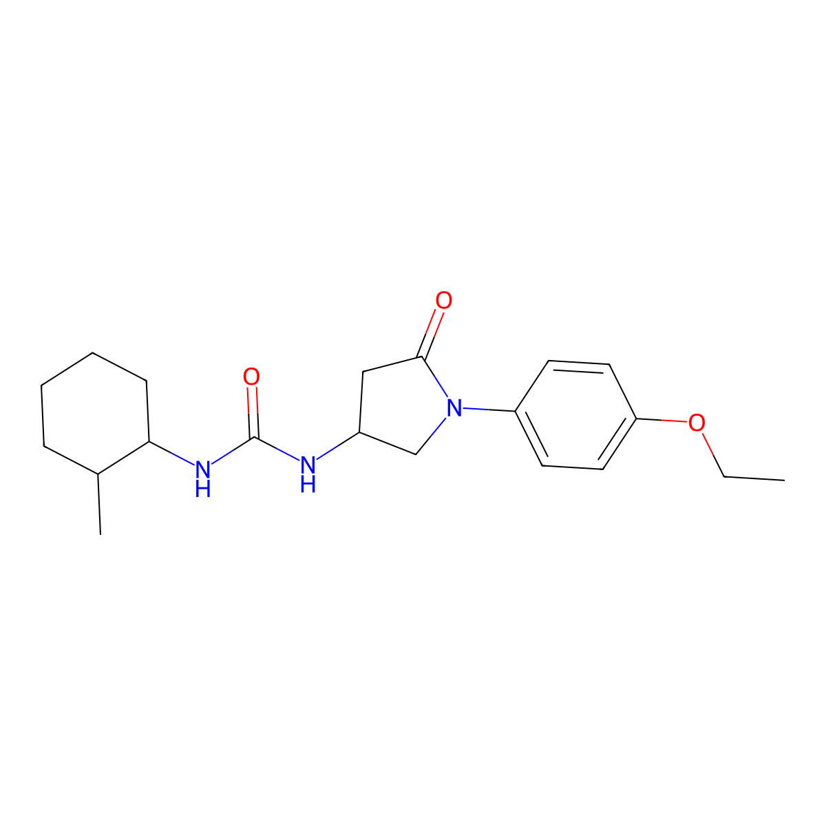 1-(1-(4-Ethoxyphenyl)-5-oxopyrrolidin-3-yl)-3-(2-methylcyclohexyl)urea molecular structure, CAS 1052603-66-3