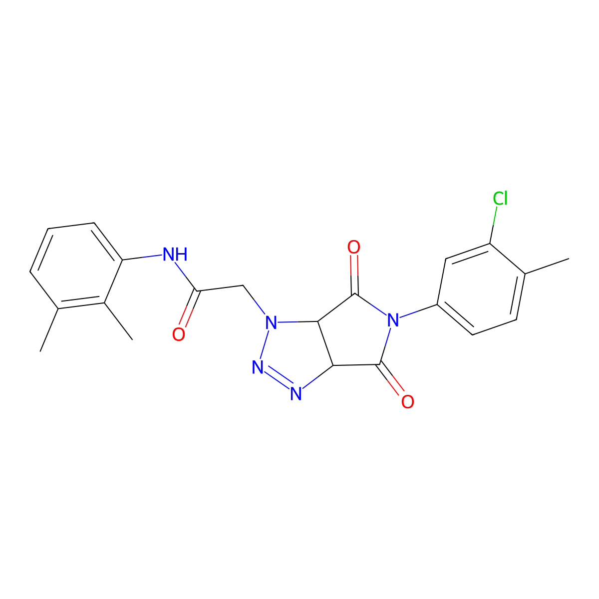 2-(5-(3-chloro-4-methylphenyl)-4,6-dioxo-4,5,6,6a-tetrahydropyrrolo[3,4-d][1,2,3]triazol-1(3aH)-yl)-N-(2,3-dimethylphenyl)acetamide molecular structure, CAS 1052603-98-1