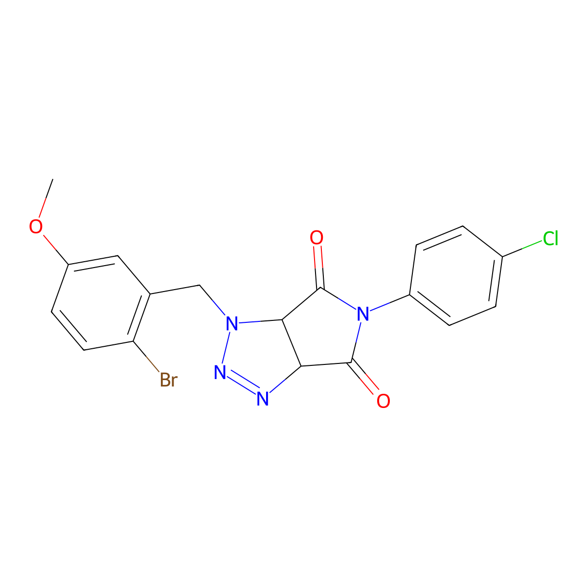 1-(2-bromo-5-methoxybenzyl)-5-(4-chlorophenyl)-3a,6a-dihydropyrrolo[3,4-d][1,2,3]triazole-4,6(1H,5H)-dione molecular structure, CAS 1052604-02-0