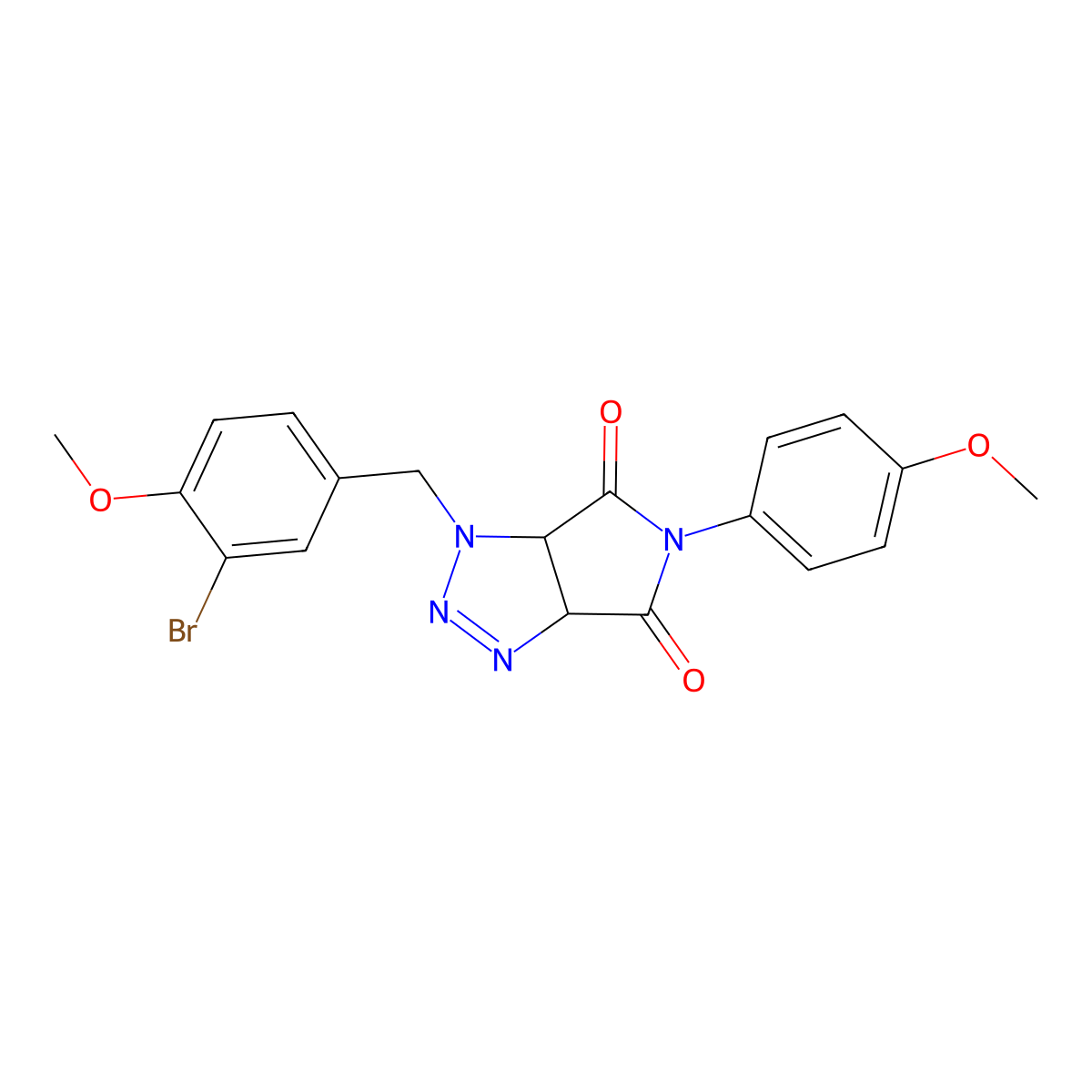 1-(3-bromo-4-methoxybenzyl)-5-(4-methoxyphenyl)-3a,6a-dihydropyrrolo[3,4-d][1,2,3]triazole-4,6(1H,5H)-dione molecular structure, CAS 1052604-04-2