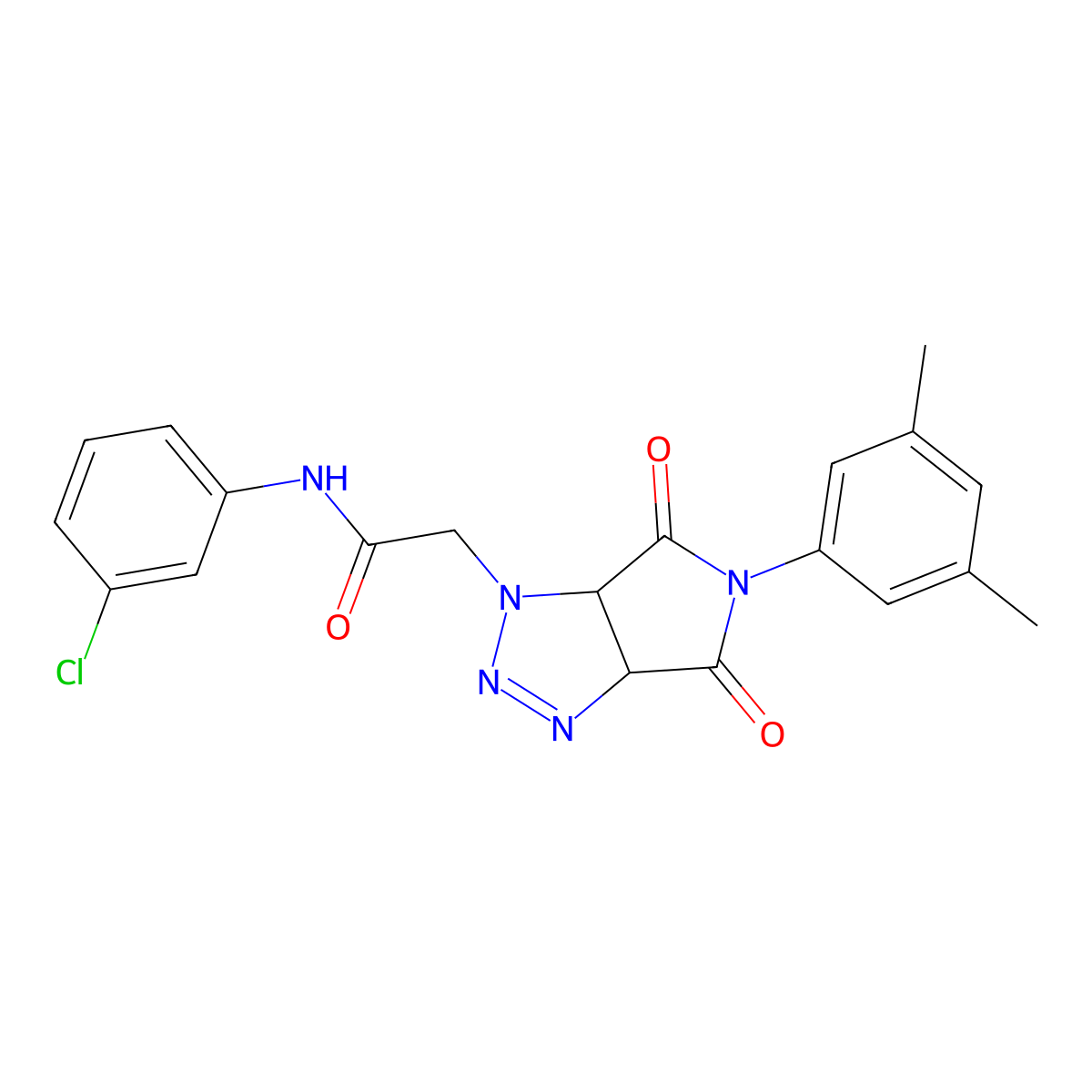 N-(3-chlorophenyl)-2-[5-(3,5-dimethylphenyl)-4,6-dioxo-4,5,6,6a-tetrahydropyrrolo[3,4-d][1,2,3]triazol-1(3aH)-yl]acetamide molecular structure, CAS 1052604-23-5