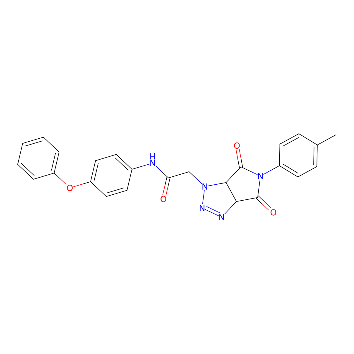 2-[5-(4-methylphenyl)-4,6-dioxo-1H,3aH,4H,5H,6H,6aH-pyrrolo[3,4-d][1,2,3]triazol-1-yl]-N-(4-phenoxyphenyl)acetamide molecular structure, CAS 1052604-25-7