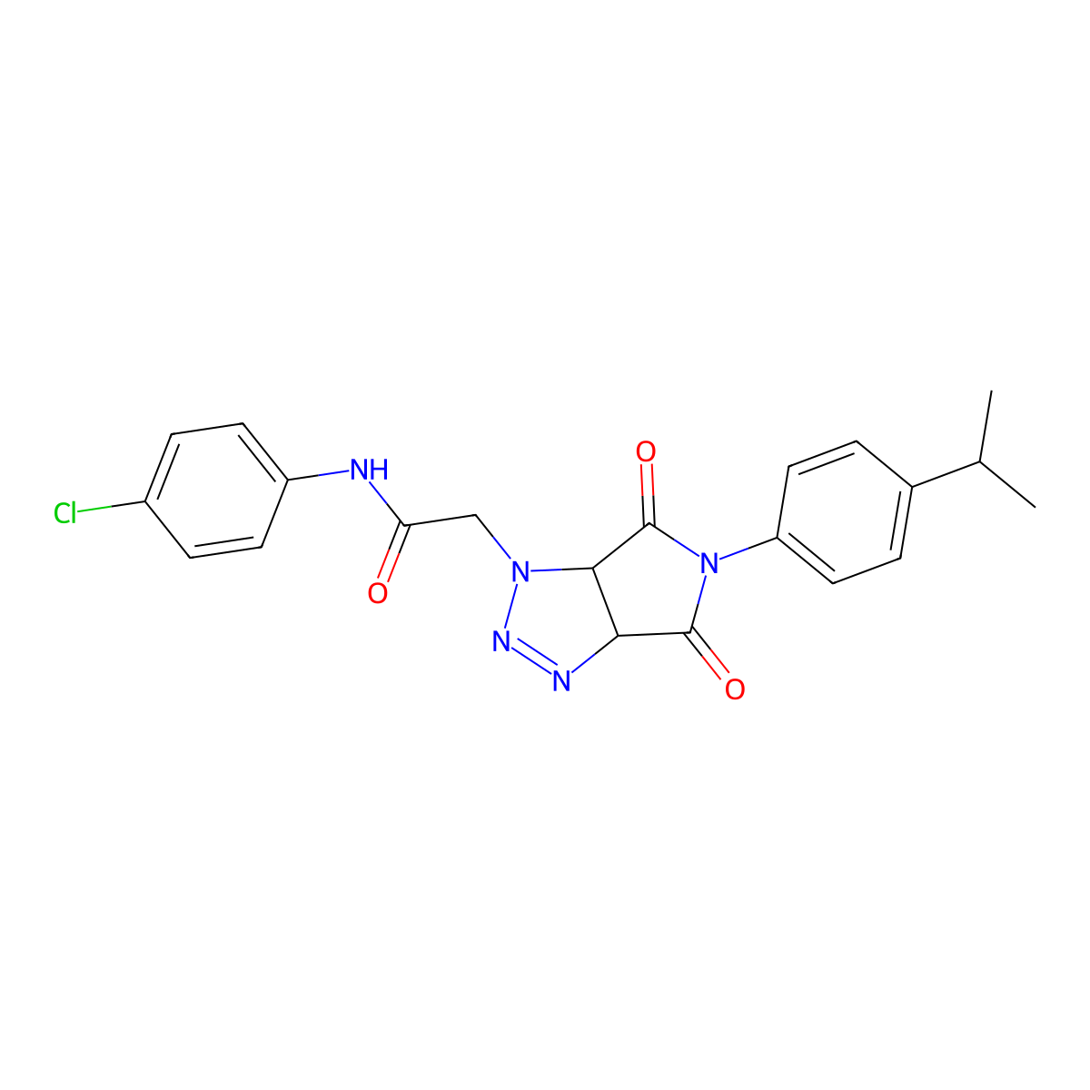 N-(4-chlorophenyl)-2-[5-(4-isopropylphenyl)-4,6-dioxo-4,5,6,6a-tetrahydropyrrolo[3,4-d][1,2,3]triazol-1(3aH)-yl]acetamide molecular structure, CAS 1052604-27-9