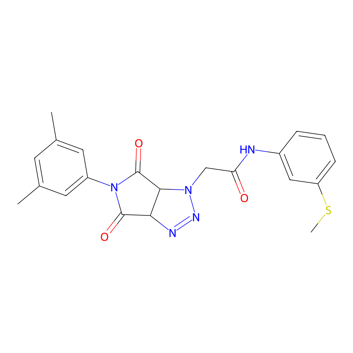 2-[5-(3,5-dimethylphenyl)-4,6-dioxo-4,5,6,6a-tetrahydropyrrolo[3,4-d][1,2,3]triazol-1(3aH)-yl]-N-[3-(methylsulfanyl)phenyl]acetamide molecular structure, CAS 1052604-33-7