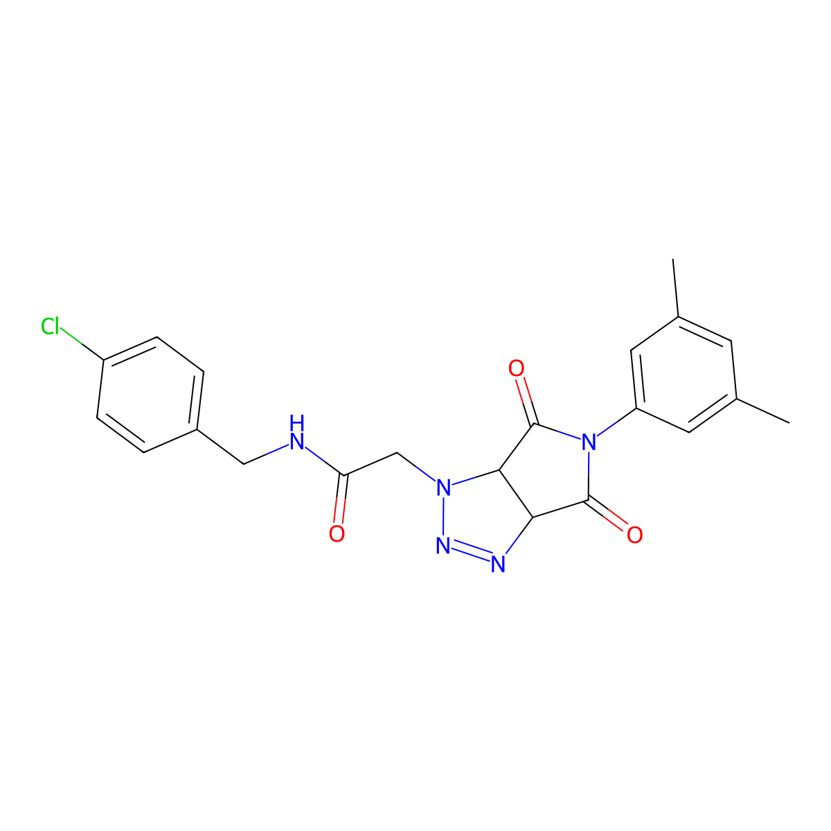 N-(4-chlorobenzyl)-2-[5-(3,5-dimethylphenyl)-4,6-dioxo-4,5,6,6a-tetrahydropyrrolo[3,4-d][1,2,3]triazol-1(3aH)-yl]acetamide molecular structure, CAS 1052604-46-2