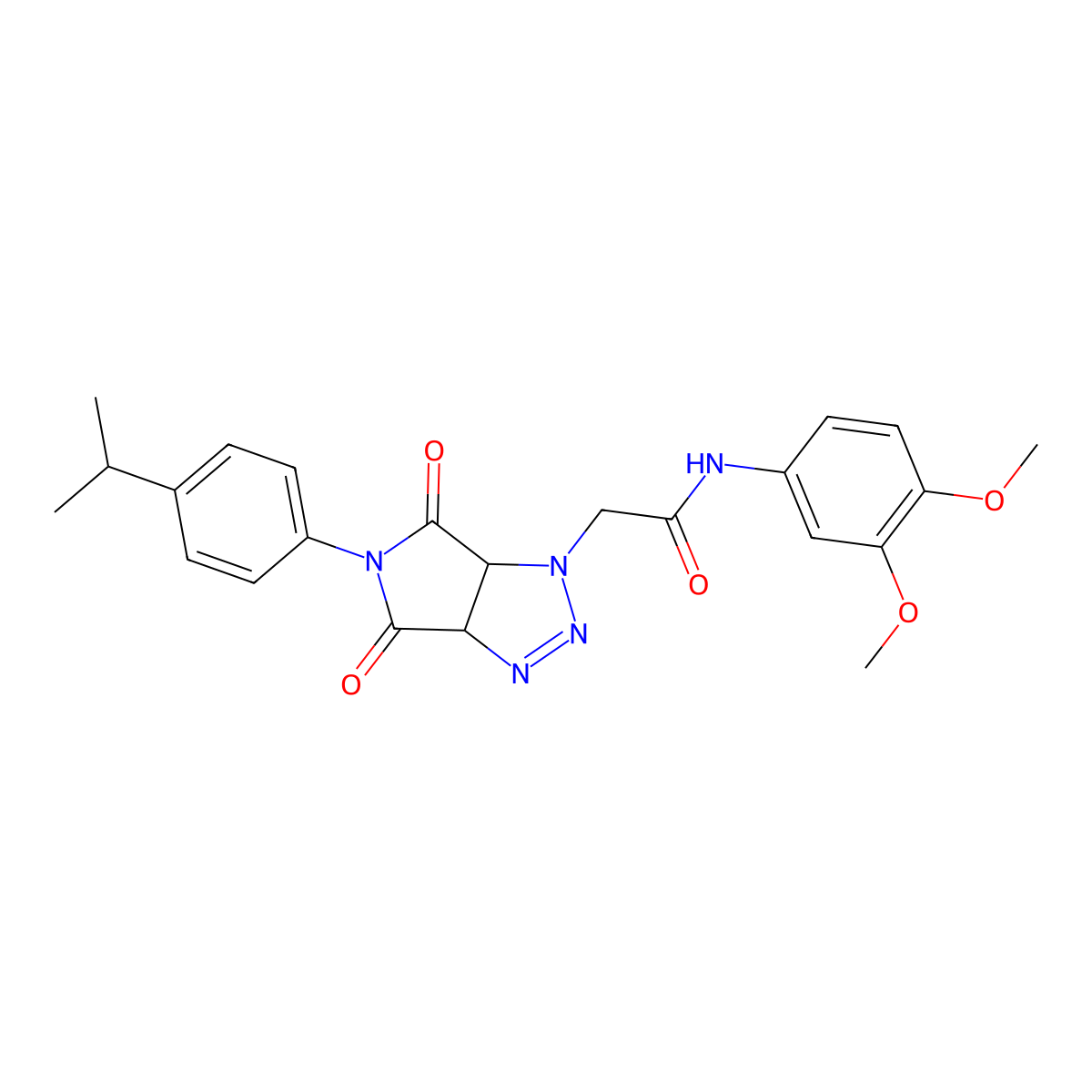 N-(3,4-dimethoxyphenyl)-2-[5-(4-isopropylphenyl)-4,6-dioxo-4,5,6,6a-tetrahydropyrrolo[3,4-d][1,2,3]triazol-1(3aH)-yl]acetamide molecular structure, CAS 1052604-48-4