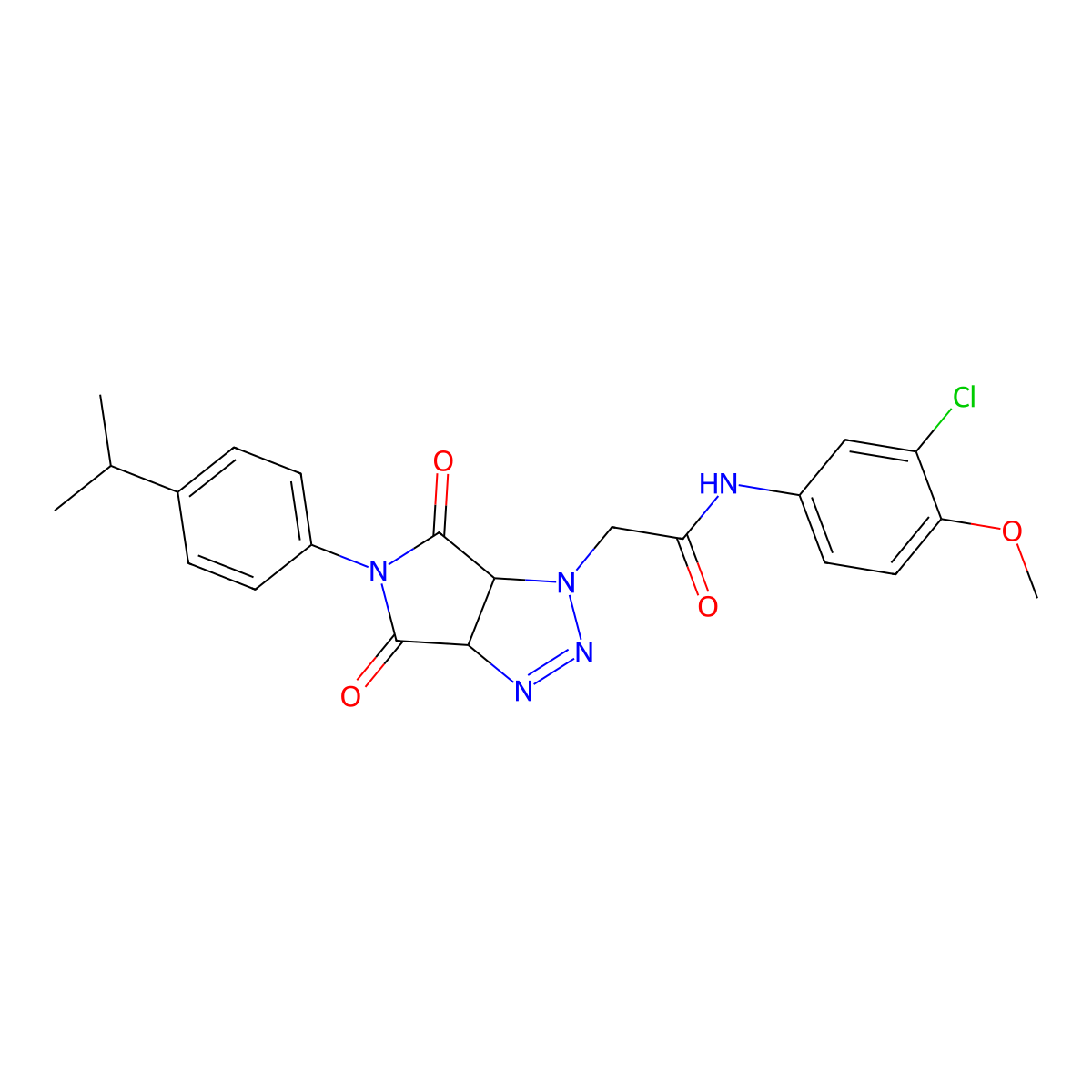 N-(3-chloro-4-methoxyphenyl)-2-[5-(4-isopropylphenyl)-4,6-dioxo-4,5,6,6a-tetrahydropyrrolo[3,4-d][1,2,3]triazol-1(3aH)-yl]acetamide molecular structure, CAS 1052604-92-8