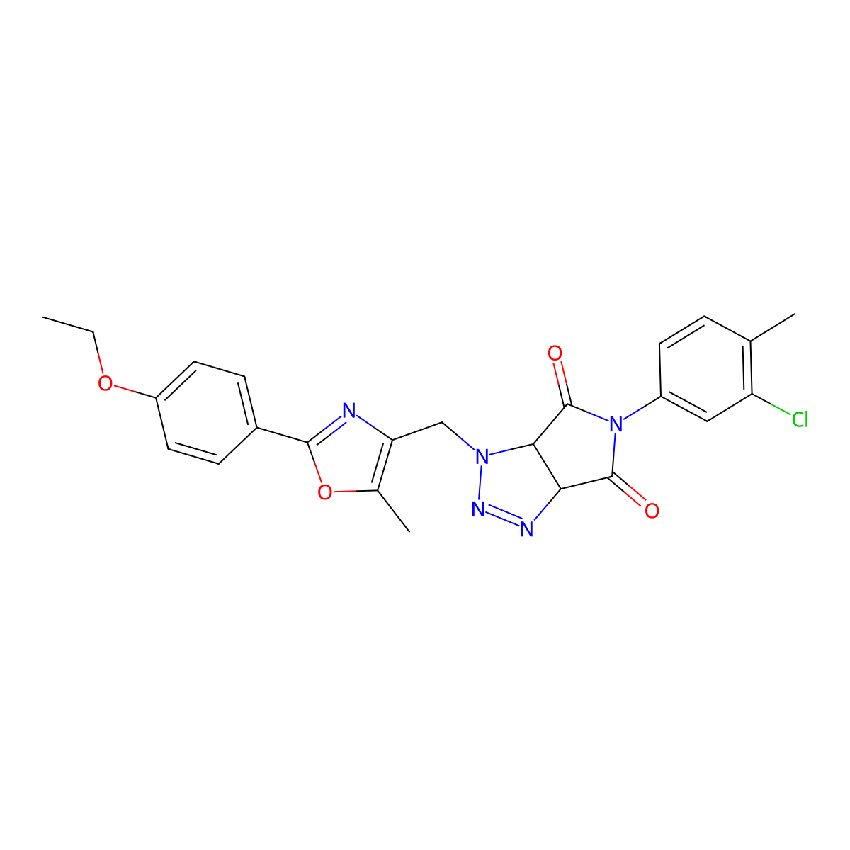5-(3-chloro-4-methylphenyl)-1-((2-(4-ethoxyphenyl)-5-methyloxazol-4-yl)methyl)-1,6a-dihydropyrrolo[3,4-d][1,2,3]triazole-4,6(3aH,5H)-dione molecular structure, CAS 1052605-00-1